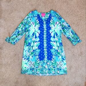 Lilly Pulitzer Pamela Dress Size Small Macaw Blue Coconut Row Beachy Flowy